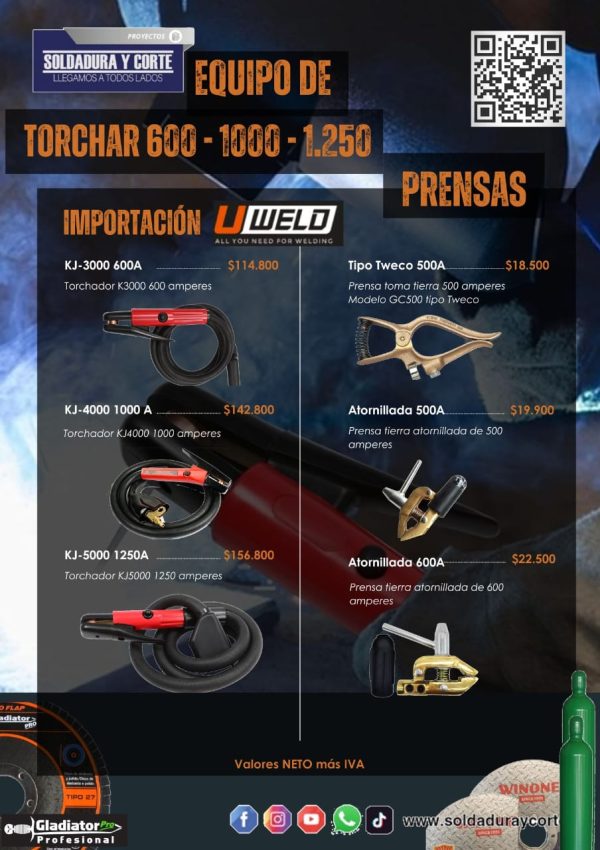 EQUIPO DE TORCHAR 600-1000-1250